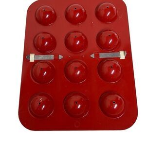 Nordic Ware Red Bakeware Donut Hole And Cake Pop Pan Size 10.5”